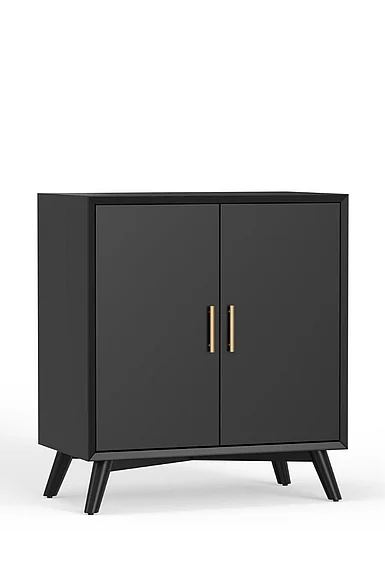 Alpine Furniture Flynn Small Bar Cabinet in Black 966BLK-17