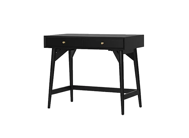 Alpine Furniture Alpine Furniture Flynn 2 Drawer Mini Desk in Black 966BLK-95