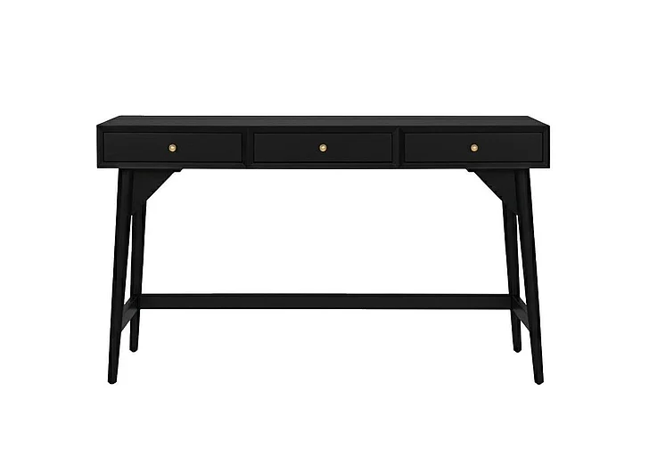 Alpine Furniture Alpine Furniture Flynn 3 Drawer Large Desk in Black 966BLK-96