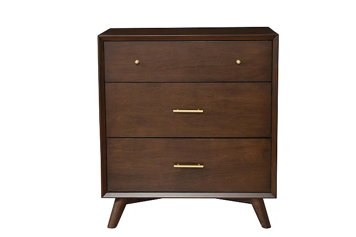Alpine Furniture Flynn 3 Drawer Small Chest in Walnut 966WAL-04