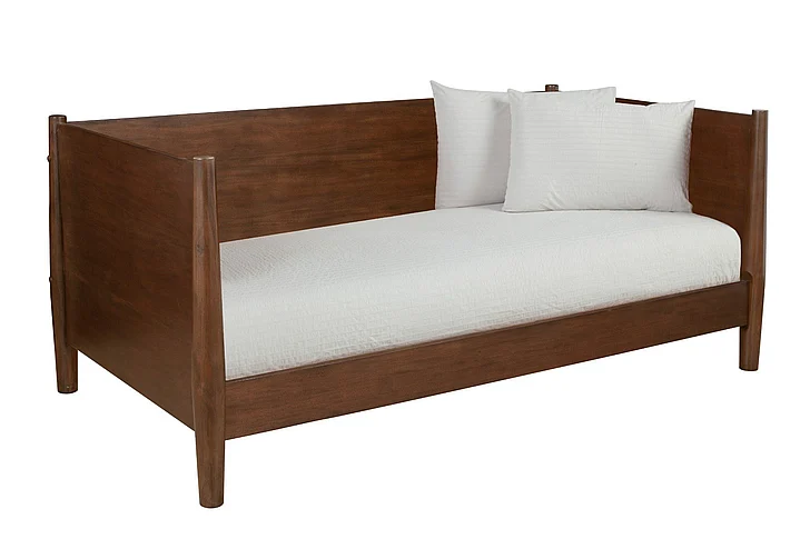 Alpine Furniture Flynn Mid Century Modern Twin Size Daybed in Walnut 966WAL-09T