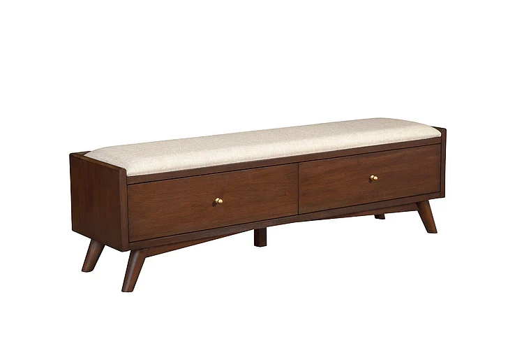 Alpine Furniture Flynn Bench in Walnut 966WAL-12