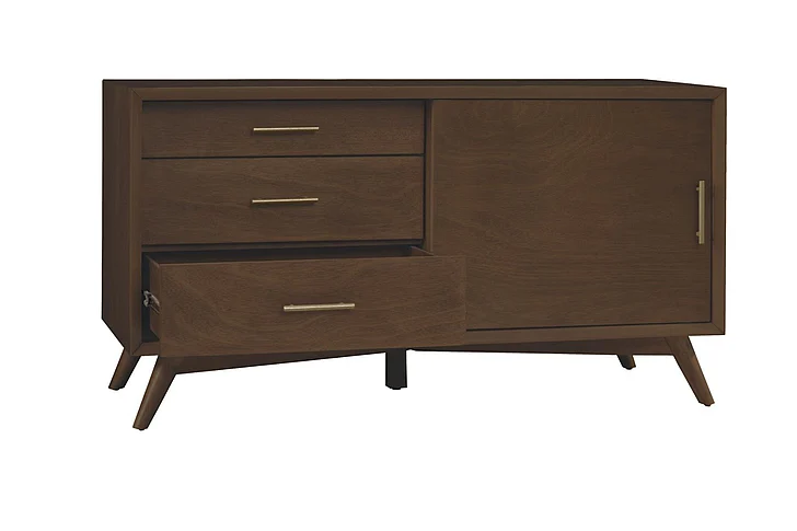 Alpine Furniture Flynn Small TV Console in Walnut 966WAL-15