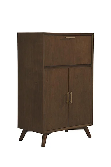 Alpine Furniture Flynn Large Bar Cabinet w/Drop Down Tray in Walnut 966WAL-16