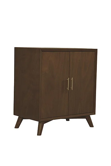 Alpine Furniture Flynn Small Bar Cabinet in Walnut 966WAL-17
