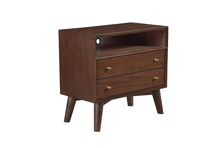 Alpine Furniture Flynn Large Nightstand in Walnut 966WAL-22