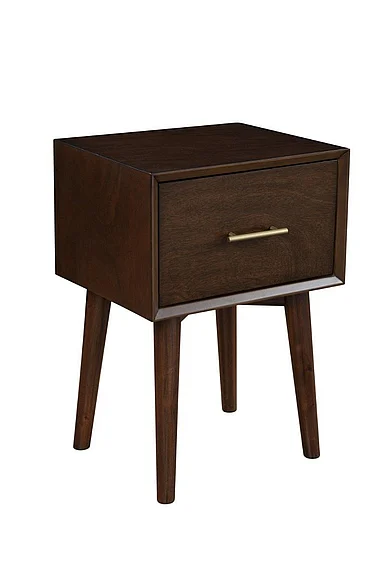 Alpine Furniture Flynn End Table in Walnut 966WAL-62