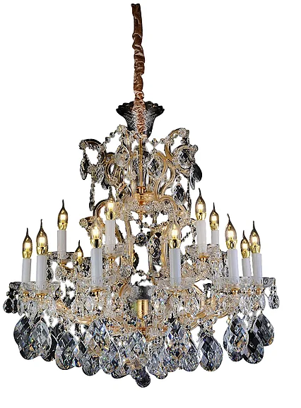 Aico Lighting San Carlo 25 Light Chandelier in Clear and Gold LT-CH913-25CLR