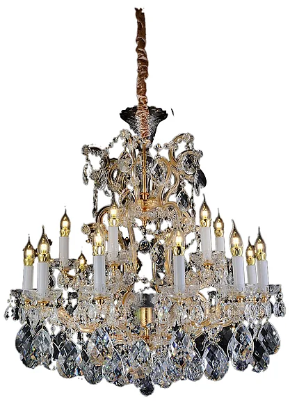 Aico Lighting San Carlo 19 Light Chandelier in Clear and Gold LT-CH914-19CLR