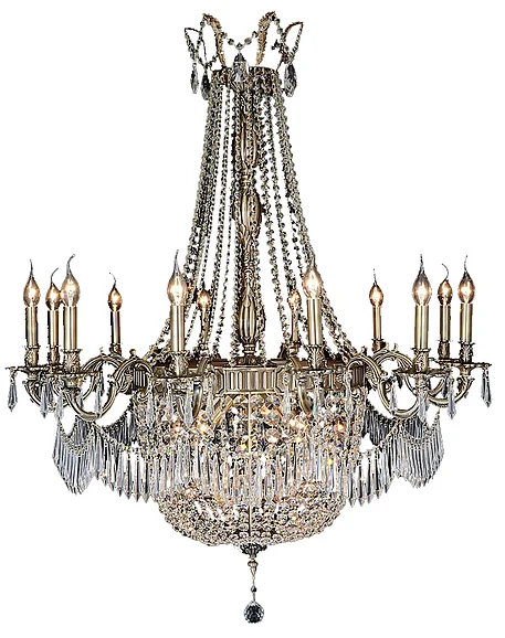 Aico Lighting Summer Place 24 Light Chandelier in Clear and Antique LT-CH905-24ABR