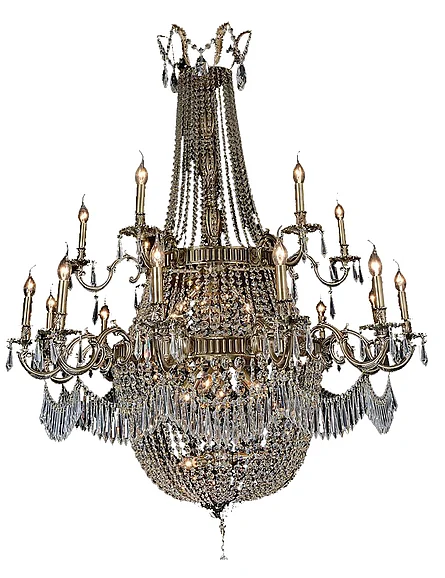 Aico Lighting Summer Place 30 Light Chandelier in Clear and Antique LT-CH906-30ABR