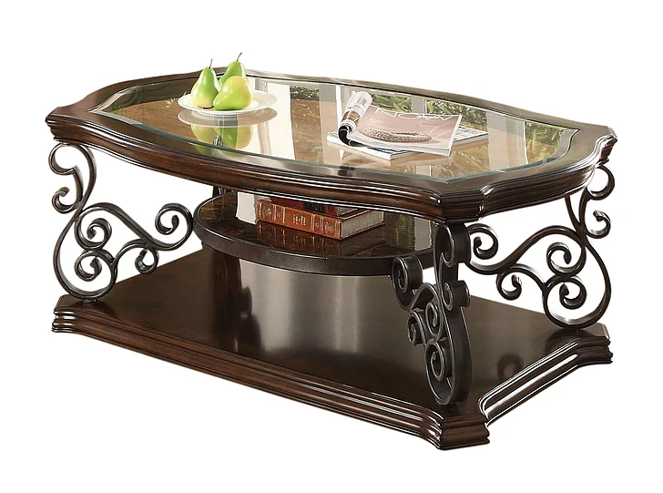 Coaster Coffee Table Ornate Metal Scrollwork 702448
