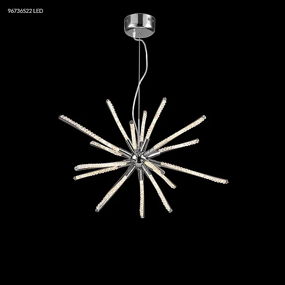 James R. Moder Pyramid Collection Crystal Chandelier in Silver 96736S22LED