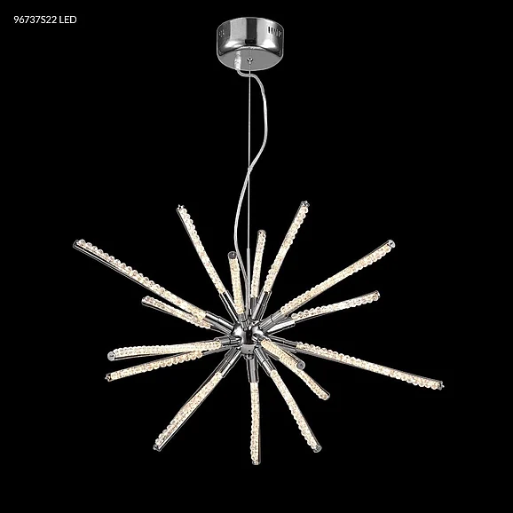 James R. Moder Pyramid Collection Crystal Chandelier in Silver 96737S22LED
