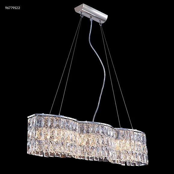 James R. Moder Bar Light Collection Crystal Chandelier in Silver 96779S22