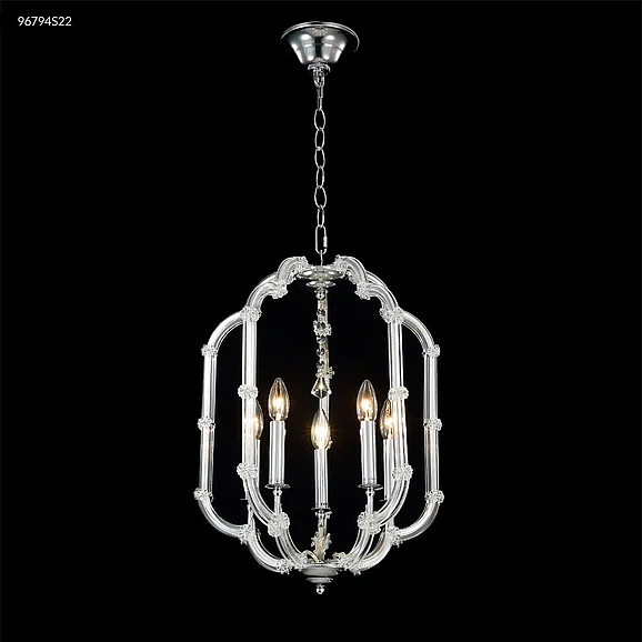 James R. Moder Lantern Collection Crystal Chandelier in Silver 96794S22