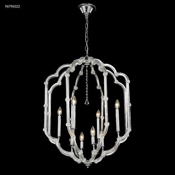 James R. Moder Lantern Collection Crystal Chandelier in Silver 96796S22