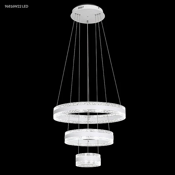 James R. Moder Contemporary Collection Acrylic Chandelier in White 96816W22ENT