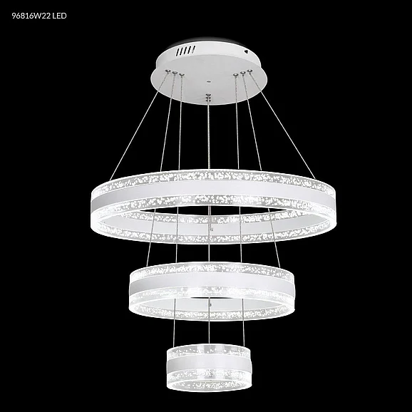 James R. Moder Contemporary Collection Acrylic Chandelier in White 96816W22LED