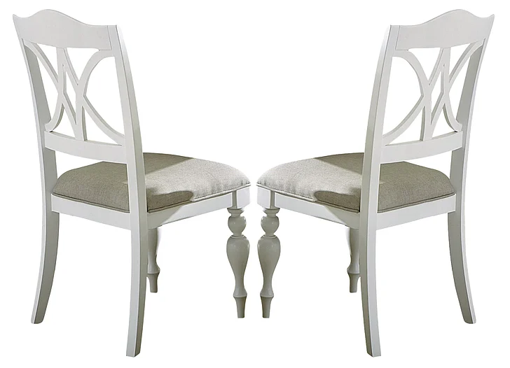Liberty Furniture Summer House Slatback Side Chair in Oyster White (Set of 2) 607-C9001S