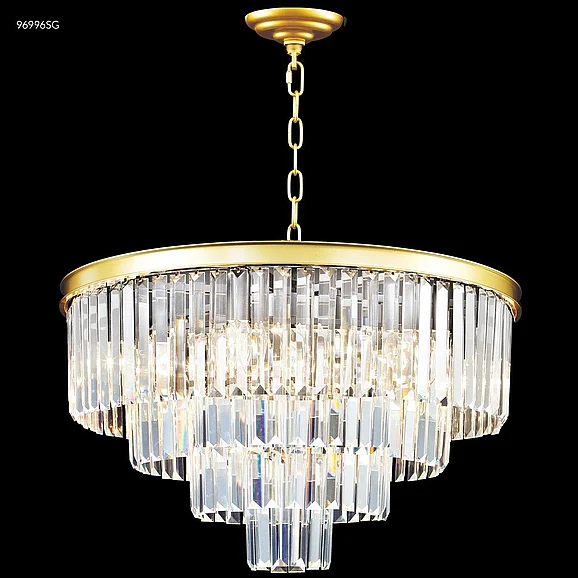James R. Moder Contemporary Europa Collection Crystal Chandelier in Satin Gold 96996SG22