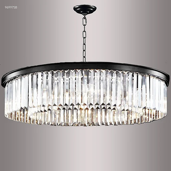 James R. Moder Contemporary Europa Collection Crystal Chandelier in Satin Black 96997SB22