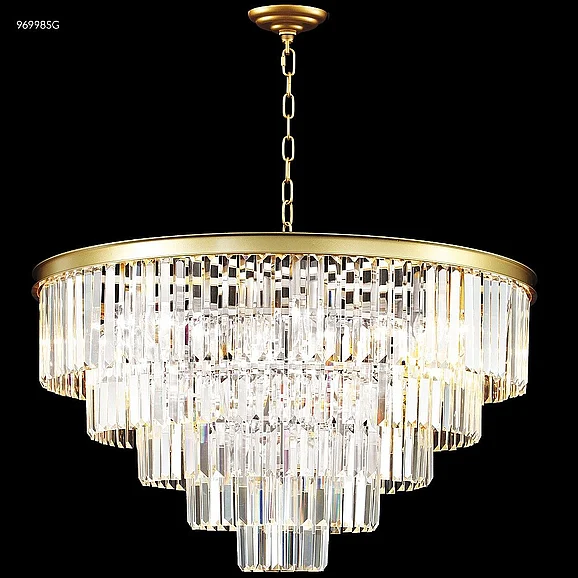 James R. Moder Contemporary Europa Collection Crystal Chandelier in Satin Gold 96998SG22
