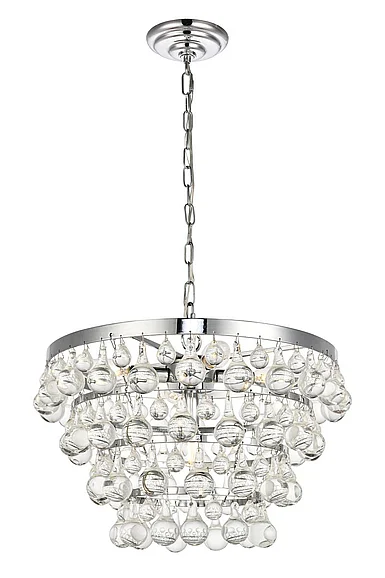 Elegant Kora Collection Pendant D17 H10.9 LT:5 Chrome Finish LD5016D17C CLOSEOUT