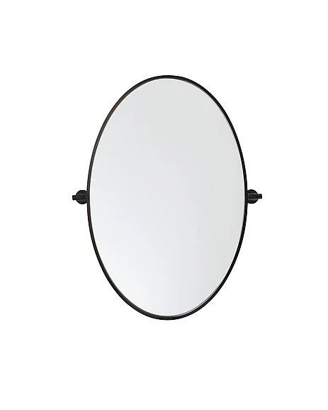 Elegant Oval Pivot Mirror 21X32 In. in Black MR6C2132BLK