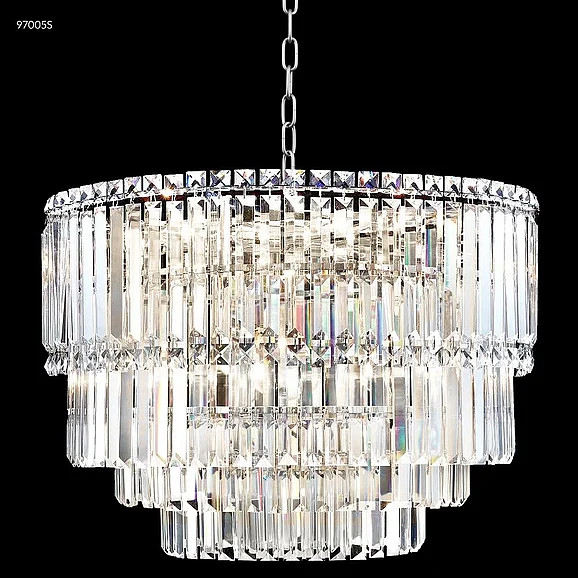 James R. Moder Contemporary Europa Collection Crystal Chandelier in Silver 97005S22