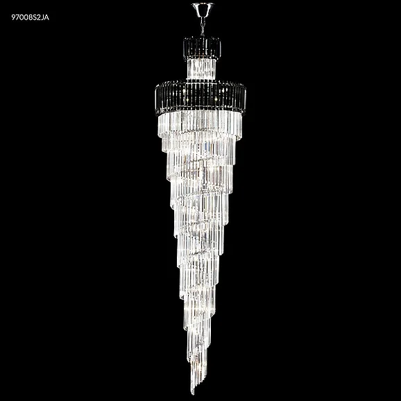 James R. Moder Contemporary Europa Collection Large Entry Crystal Chandelier in Silver 97008S2JA