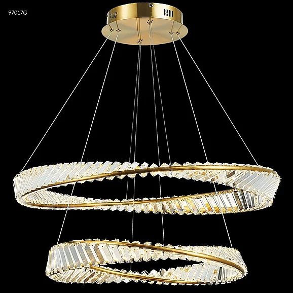 James R. Moder Contemporary Collection Crystal Chandelier in Gold 97017G22