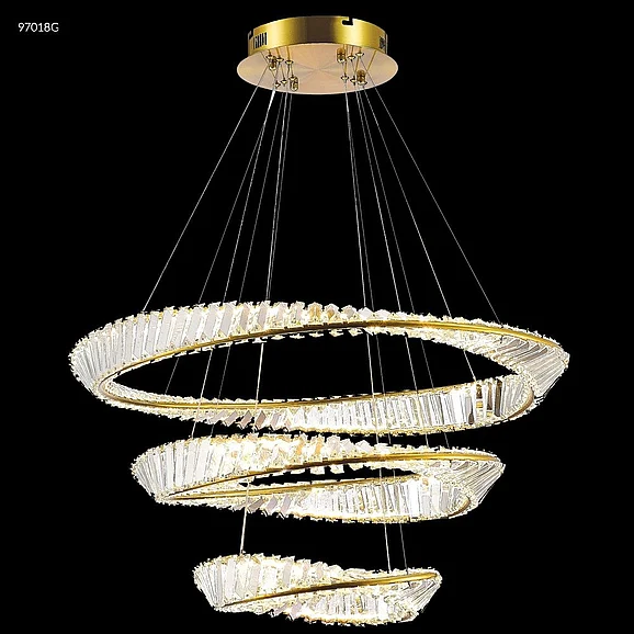James R. Moder Contemporary Collection Crystal Chandelier in Gold 97018G22