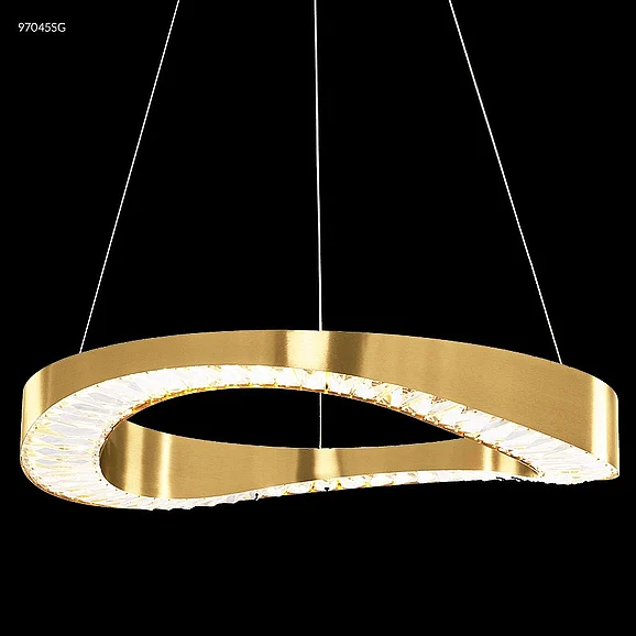 James R. Moder Contemporary Collection Crystal Chandelier in Satin Gold 97045SG22