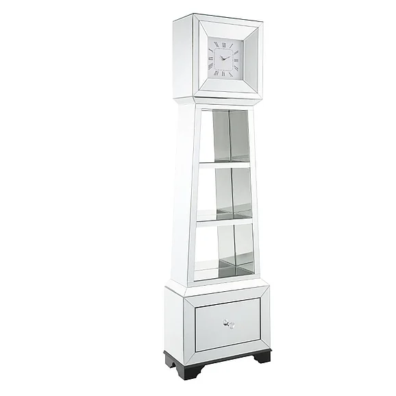 ACME Dominic Grandfather Clock in Mirrored 97048
