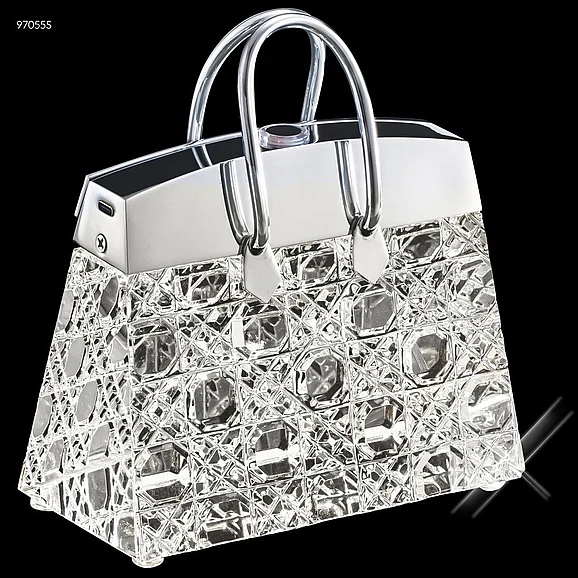 James R. Moder Contemporary Collection Crystal Table Lamp in Silver 97055S22