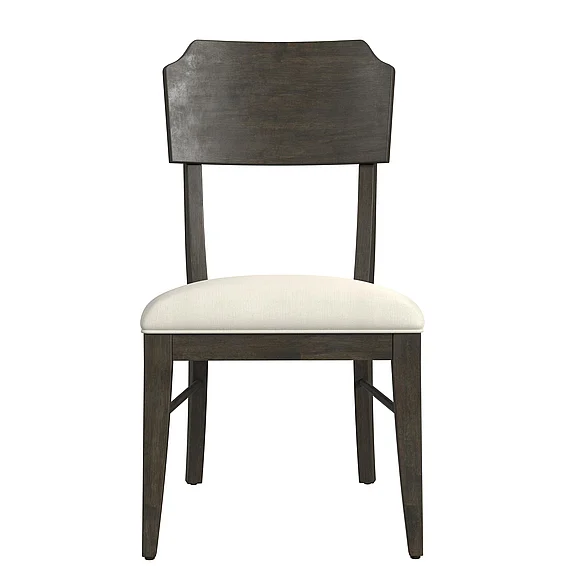 Bassett Mirror Kellan Dining Chair (Set of 2) in Charcoal Grey / Dawson Paltinum Fabric 9725-DR-800