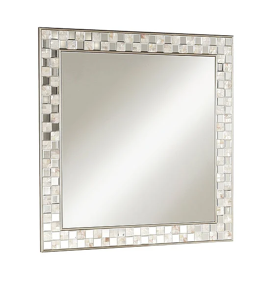 ACME Nasa Accent Mirror in Mirrored & Mother of Pearl Finish 97388