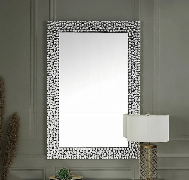 ACME Kachina Accent Mirror in Mirrored and Faux Gems 97586