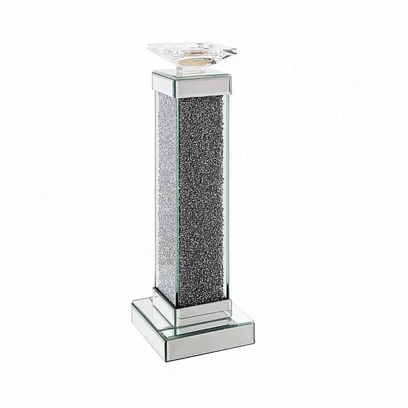 ACME Rekha Candle Holder (Set of 2) in Mirrored and Faux Diamonds 97616