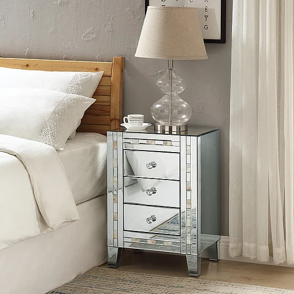 ACME Nasa Accent Table in Mirrored & Mother Pearl Finish 97676