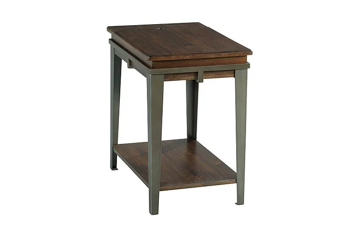 Hammary Composite Charging Chairside Table in Rich Espresso 979-916