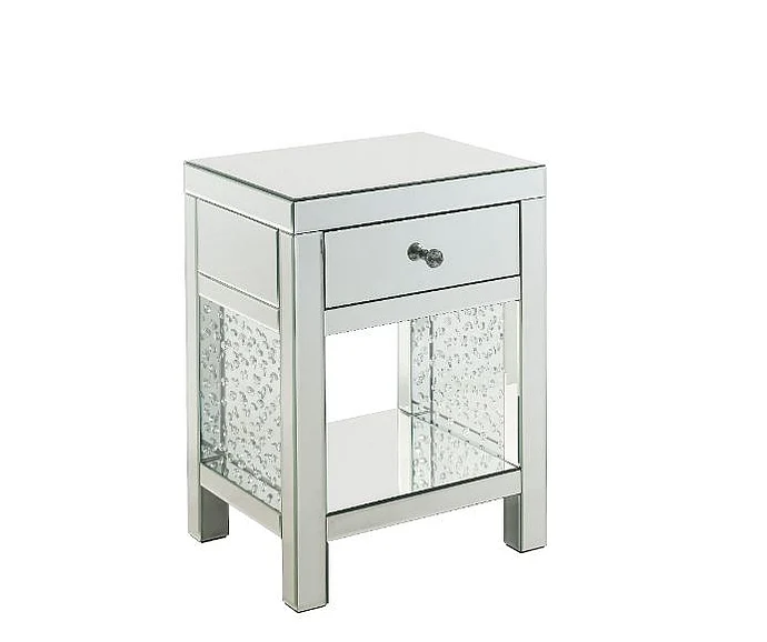 ACME Nysa Accent Table in Mirrored & Faux Crystals 97959