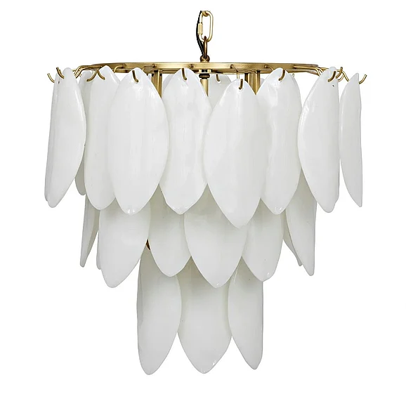 Noir Furniture Lotus Chandelier in Antique Brass LAMP650MB