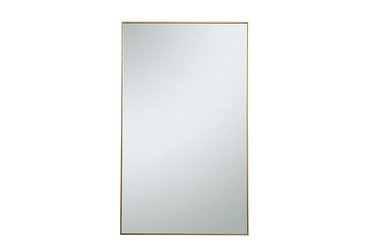 Elegant Metal Frame Rectangle Mirror 36 In. in Brass MR43660BR