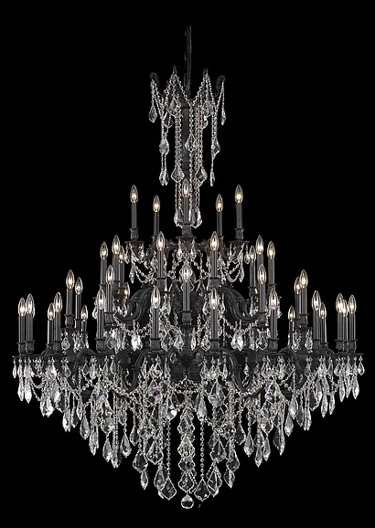 Elegant Rosalia 45 Light Dark Bronze Chandelier Clear Royal Cut Crystal 9245G54DB/RC