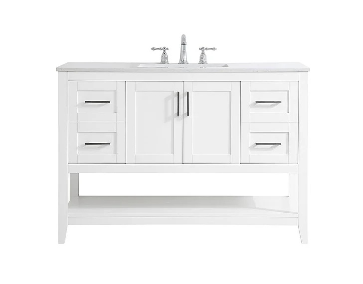 Elegant 48 In. Single Bathroom Vanity in White VF16048WH
