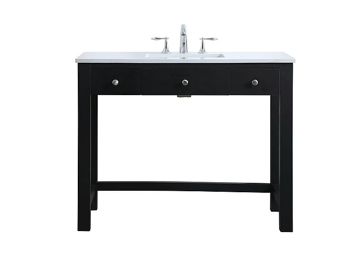 Elegant 42 In. Ada Compliant Bathroom Vanity in Black VF14842MBK