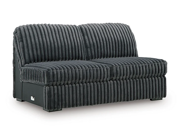 Midnight-Madness Armless Loveseat in Gunmetal 9810534