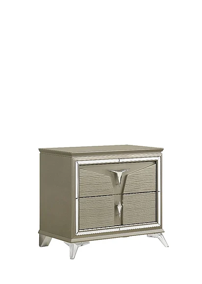 Galaxy Home Samantha Nightstand Silver 601955550345